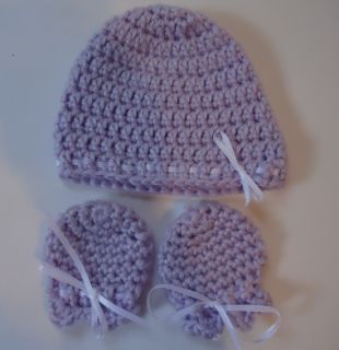 crochet baby hat and mittens