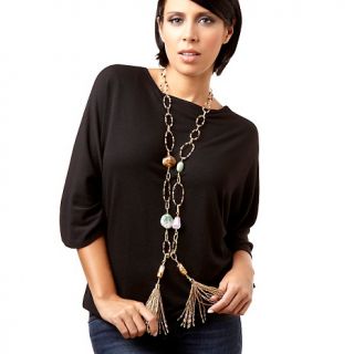 Murano by Manuela Double Tassel Drop 39 Necklace