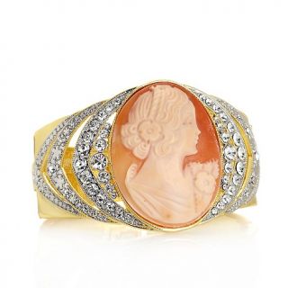 Ottocento 45mm Cornelian Shell and Crystal Goldtone Bangle Bracelet