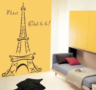 Eiffel Tower Paris Ooh La La Wall Deco Vinyl Decal 6ft