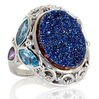  drusy and gemstone sterling silver ring rating 15 $ 52 46 s h $ 5 95