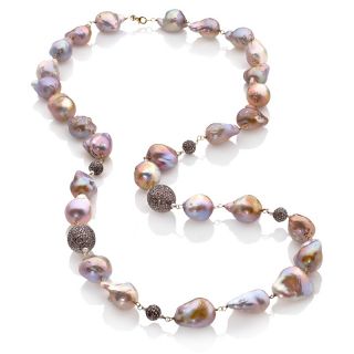 Treasures of India 10.6ct Baroque Pearl and Diamond 18K Gold and