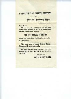 1872 Book Ad Bennett Brotherhood of Death Davis Elverso