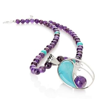 Mine Finds by Jay King Turquoise and Amethyst Sterling Silver Pendant