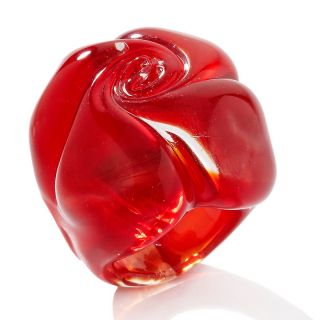 Flower Murano by Manuela Red Rose Glass Ring