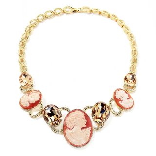 Amedeo NYC Coup dAutibes 3 Station Cornelian Crystal 18 In Necklace