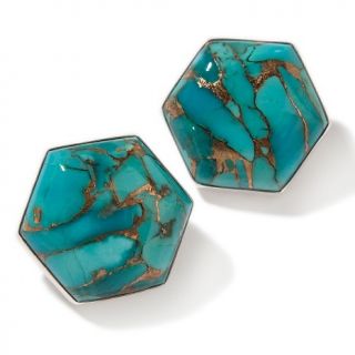  beauty turquoise and metal matrix sterling silver earrings rating 54