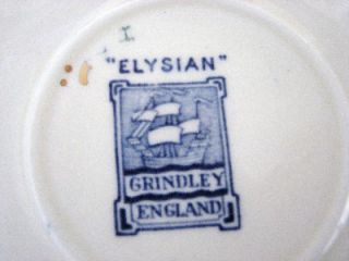 Staffordshires Grindley Elysian Cream Blue Gold TRM 9 Luncheon