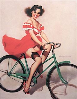 Harry Ekman Bicycle Stockings Pin Up Girl Print 2 23