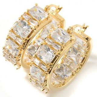  by Adrienne® 45.16ct Clear Diamonite CZ Ultimate Emerald Cut Earrings