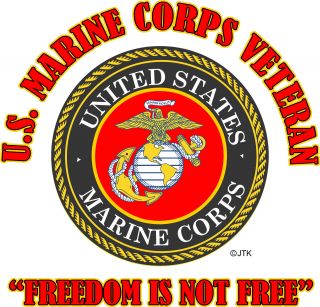 Marine Corps Veteran Marine Emblem Freedom Is not Free White
