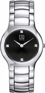 Esq Mens 7300813 Verve Diamond Accented Stainless Steel Dress Watch