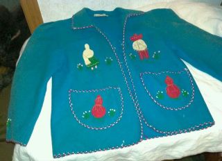 Vintage Mexican 100 Wool Souvenior Jacket Embroidered