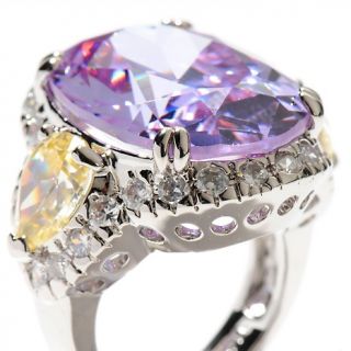 Susan Lucci 47.25ct Canary and Light Amethyst Color CZ Ring