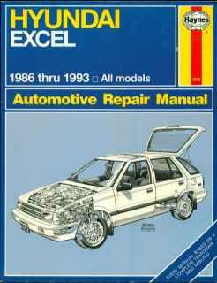  1991 1992 1993 Hyundai Excel Repair Manual by Haynes 1563920638