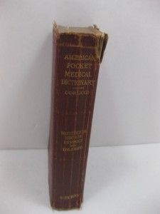 1926 Antique American Pocket Medical Dictionary 13th Edition Leather