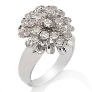 49ct Diamond Sterling Silver Moveable Flower Ring
