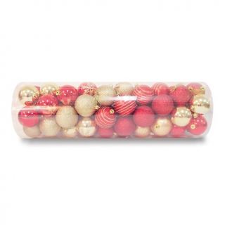 Winter Lane Set of 50 Shatterproof Christmas Ornaments   Red and Gold
