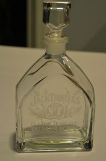 Jack Daniels Etched Glass Decanter With Set Of 4 Etched 8oz. Rocks