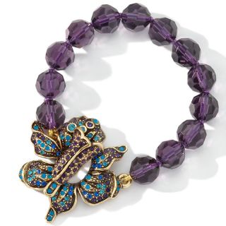 Heidi Daus Exotic Orchid Beaded Crystal Accented Toggle Bracelet