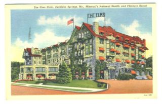 elms hotel postcard excelsior springs mo 1949