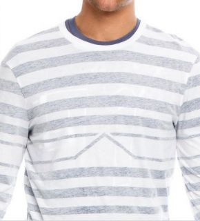 Armani Exchange Subtle Stripe Long Sleeve T Shirt Heather White