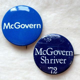  Campaign Buttons Pinbacks 1972 Election McGovern Shriver Blues