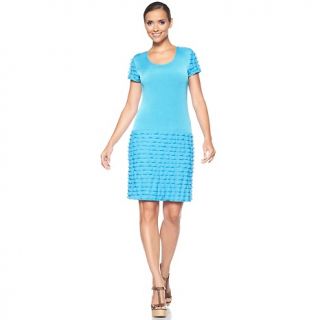 Slinky® Brand Cap Sleeve Ruffle Dress