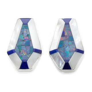 Jay King Micro Opal, Lapis and Mother of Pearl Doublet Sterling Silver