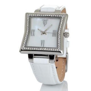Timepieces by Randy Jackson Cinched Square Case Crystal Accented Iced