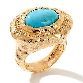 Bellezza Jewelry Collection Viscontessa Oval Turquoise Yellow Bronze