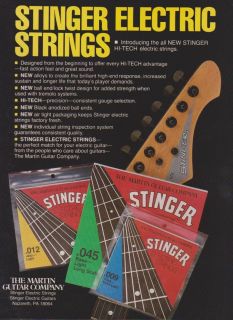 1987 Martin Stinger Hi Tech Electric Guitar Print Ad