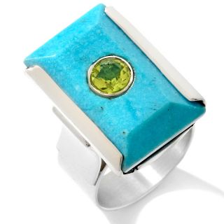  king anhui turquoise and peridot sterling silver ring rating 15 $ 65