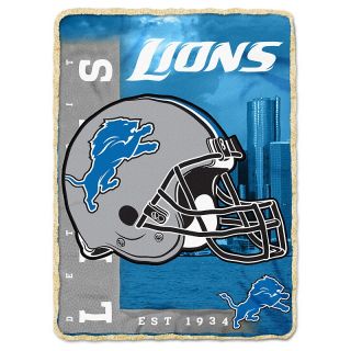  Fan Detroit NFL 60 x 80 Fleece Throw with Sherpa Border   Lions