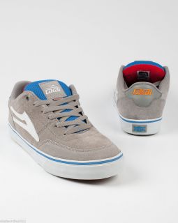 Lakai Encino Skateboard Shoe Grey Suede with Neon