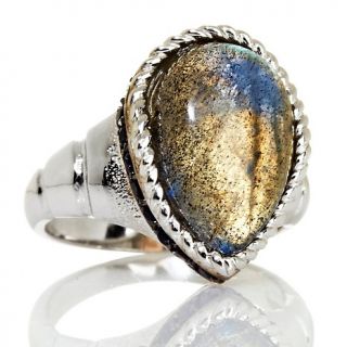 Opulent Opaques Labradorite and Iolite Silver Ring