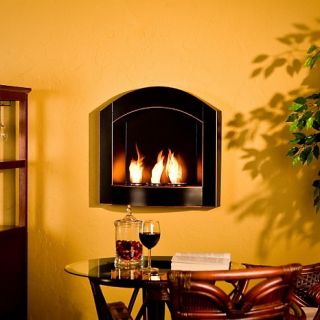 Wall Mount Arch Gel Fuel Fireplace   Black