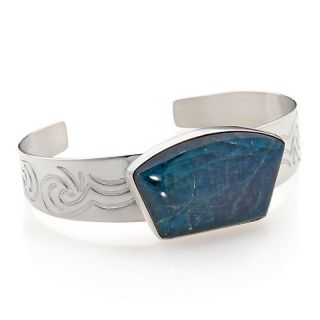 Jay King Apatite Etched Sterling Silver Cuff Bracelet