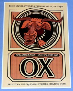 John Entwistles OX Concert Poster   Leeds University 1975   Mad Dog