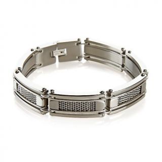 Jewelry Bracelets Chain Mens Steel Mesh Rectangular Link