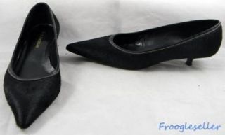 Enzo Angiolini Womens Impact Kitten Heels Shoes 8 M Black Pony Hair