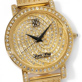 Victoria Wieck Thumbprint Crystal Mesh Bracelet Watch at