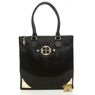 IMAN IMAN Platinum Luxe Leather & Ponyhair Tote with Metal Accents