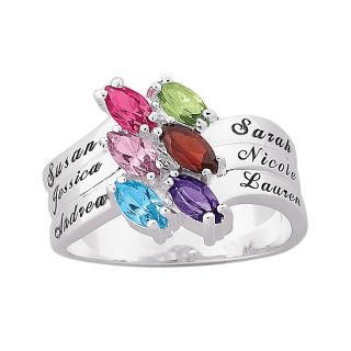 Jewelry Rings Personalized Family Marquise Engravable Birthstone