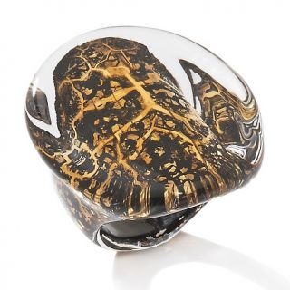 Murano by Manuela Black Oval Glass Ring