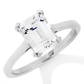 Jean Dousset Absolute Emerald Cut and Pavé Solitaire Ring