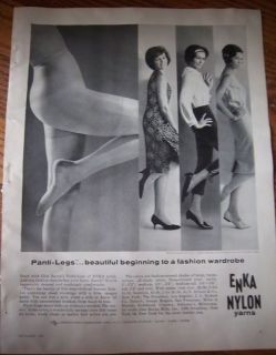 1961 Enka Nylon Panti Legs Hosiery Stockings Ad
