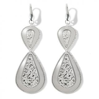 Sterling Silver Textured Drop Earrings