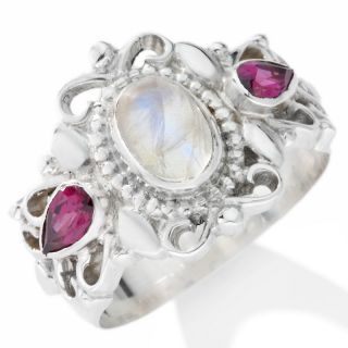  moonstone and gemstone sterling silver ring rating 43 $ 19 95 s h