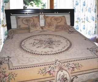 Dada Bedding Elegant Chenille Woven Creamy Twin Queen Size Bedspread